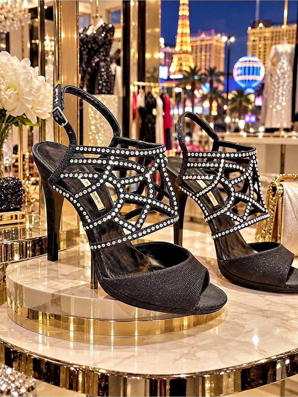 Caparros Black Embellished Heels